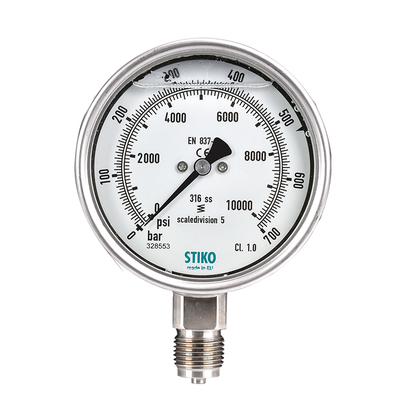 700 Bar Manometre <br/>Stiko MN0700BG2US<br/><span class=orange> [ G1/2- ø100mm - Class 1 ] </span>