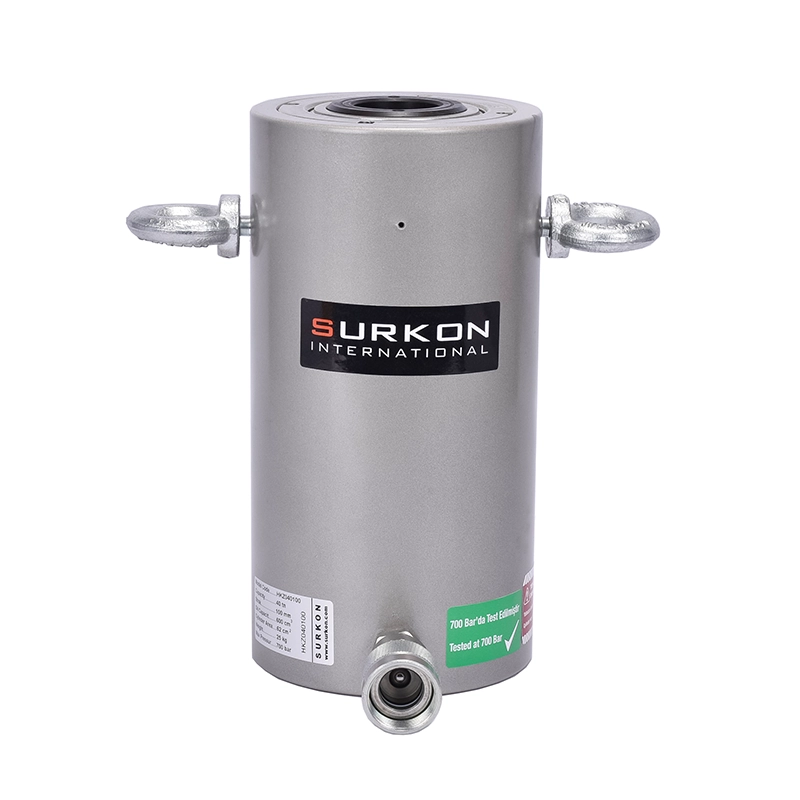 HKZ040100 Delikli Kriko <br/> Tek Etkili  - Yay Dönüşlü <br/><span class=orange> [ 40 Ton ]</span>