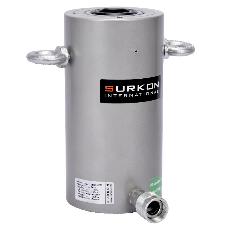 60 Ton Delikli Hidrolik Kriko  <br/> Surkon HKZ060080 <br/><span class=orange> [60 Ton - 75 mm Strok]</span> 