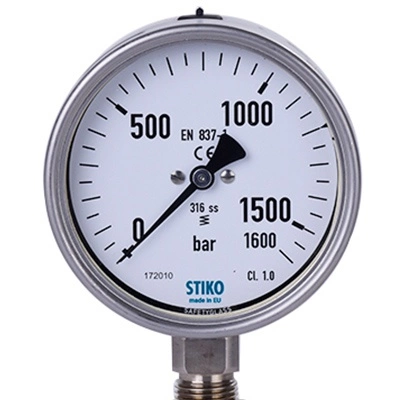 Stiko 1600 Bar Manometre  <br/><span class=orange> [ G 1/2" - ø 100mm - Class 1.0 ] </span>
