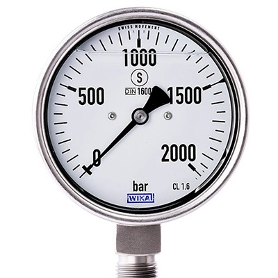 Wika 2000 Bar Manometre <br/><span class=orange> [G 1/2" - ø 100mm - Class 1.0] </span>