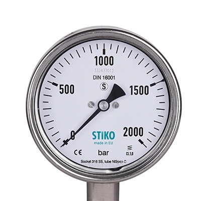 Stiko 2000 Bar Manometre <br/><span class=orange> [ G 1/2" - ø 100mm - Class 1.0 ] </span>