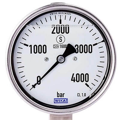 Wika 4000 Bar Manometre <br/> <span class=orange> [ M16 x 1.5 - ø 100 mm - Class 1.0 ] </span>