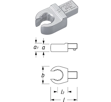 Chiave Ad Anello Hazet 6612C-22 – Apertura 22 Mm, Attacco Quadro 9×12 Mm, Profilo Doppio Esagono, Made In Germany